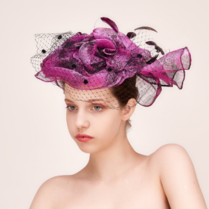 Tea cocktail party wedding church royal ascot kentucky derby purple hat