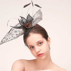Tea cocktail party wedding church royal ascot kentucky derby black fascinator hat