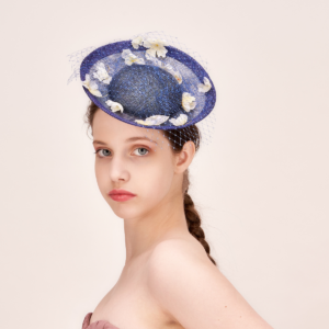 Tea cocktail party blue wedding church royal ascot kentucky derby hat