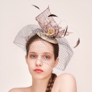 Tea cocktail party wedding church royal ascot kentucky derby black fascinator hat