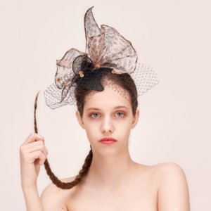 Tea cocktail party wedding church royal ascot kentucky derby black fascinator hat