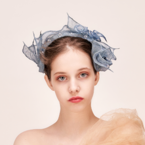 Tea and cocktail party blue fascinator hat